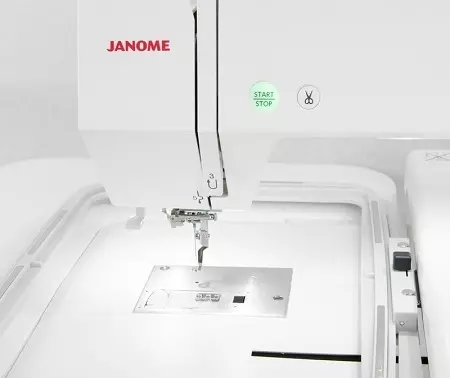 Janome Embroidery Machines: Models Memory Craft 500e, 350e en oare naaien en borduerwurk masines. Hoe embroider? 15630_12