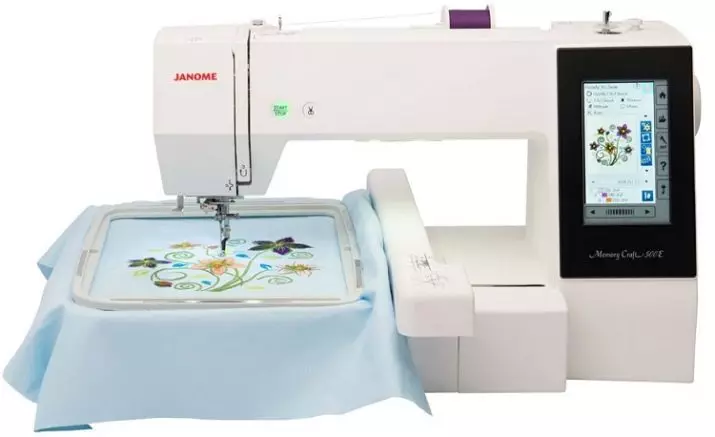 Janome Embroidery Machines: Models Memory Craft 500e, 350e en oare naaien en borduerwurk masines. Hoe embroider? 15630_7