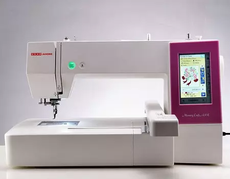 Janome Embroidery Machines: Models Memory Craft 500e, 350e en oare naaien en borduerwurk masines. Hoe embroider? 15630_8