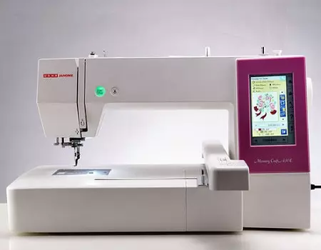 Μηχανές Janome κέντημα: Μοντέλα Memory Craft 500E, 350E και άλλα μηχανήματα ραπτικής και κεντήματος. Πώς να επικεντρωθεί; 15630_8