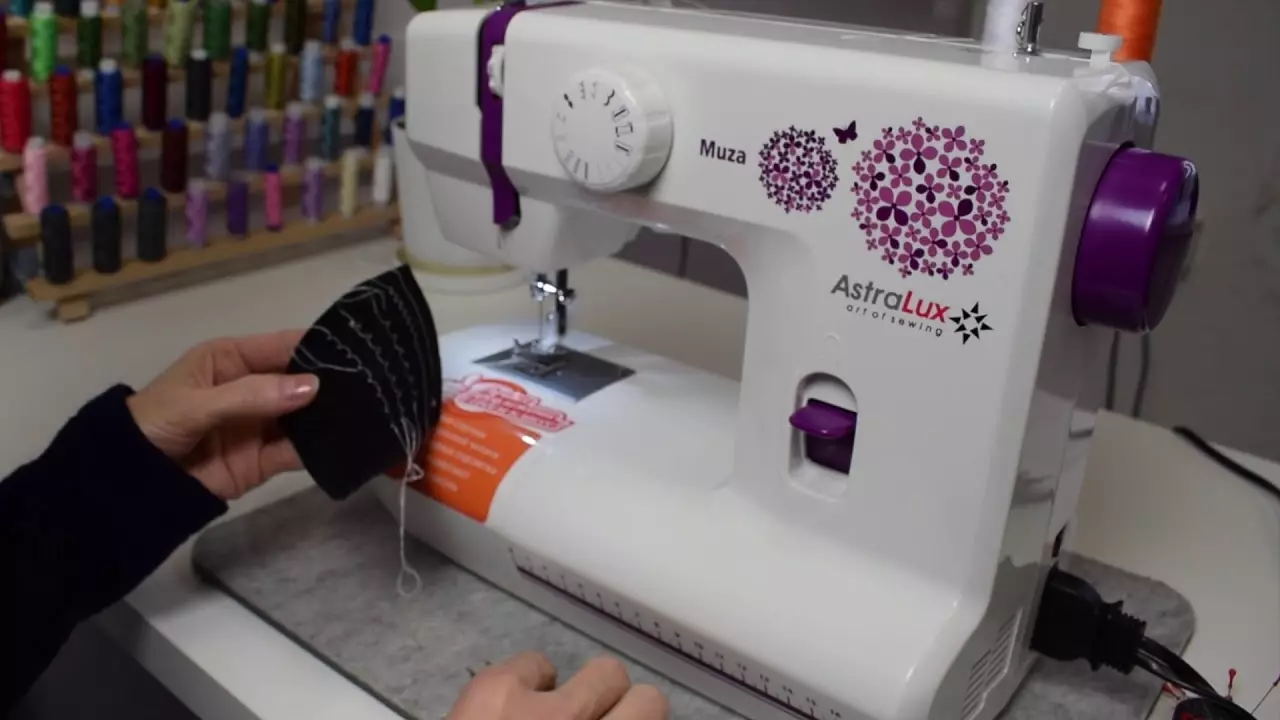 máquinas de coser: AstraLux modelo con un filamentaker, automóviles 150, línea roja Victoria y otros. instrucciones de revisión y opinión 15681_14