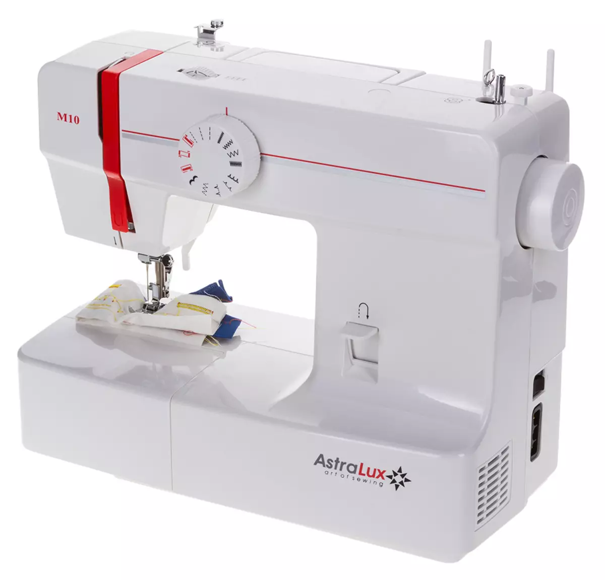 máquinas de coser: AstraLux modelo con un filamentaker, automóviles 150, línea roja Victoria y otros. instrucciones de revisión y opinión 15681_2