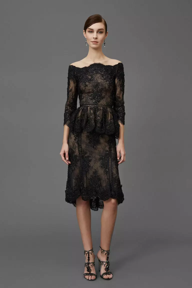 Dress Case Evening to Knee from Lace Black