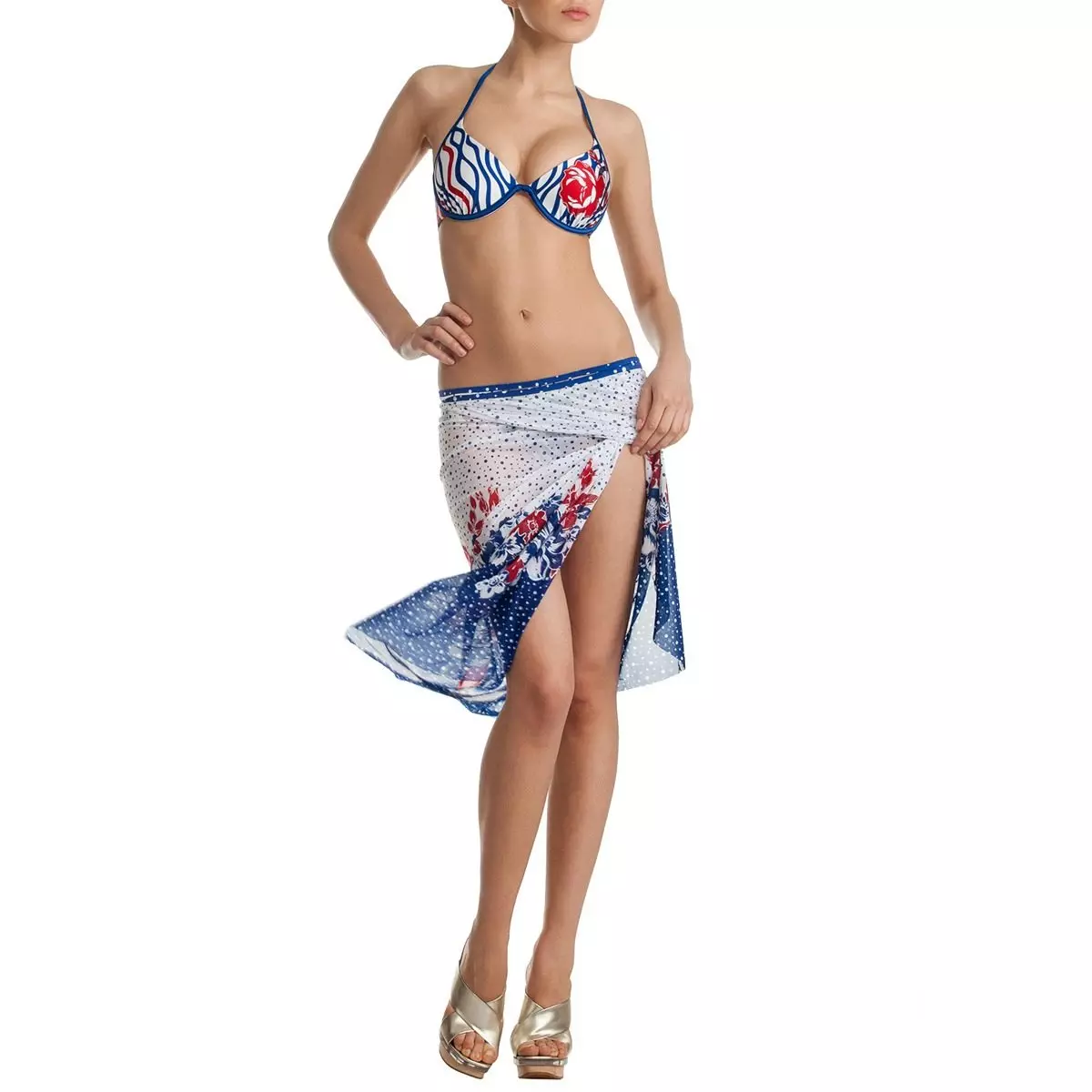 Pareo (130 عکس): مدل های ساحلی برای لباس شنا مینی و بافتنی، اندازه شال، چگونگی پوشیدن لباس تابستان و دامن پا 1568_114