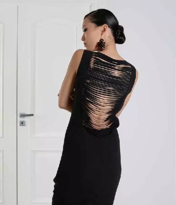 Dress Short Veče sa Transparent Open Back