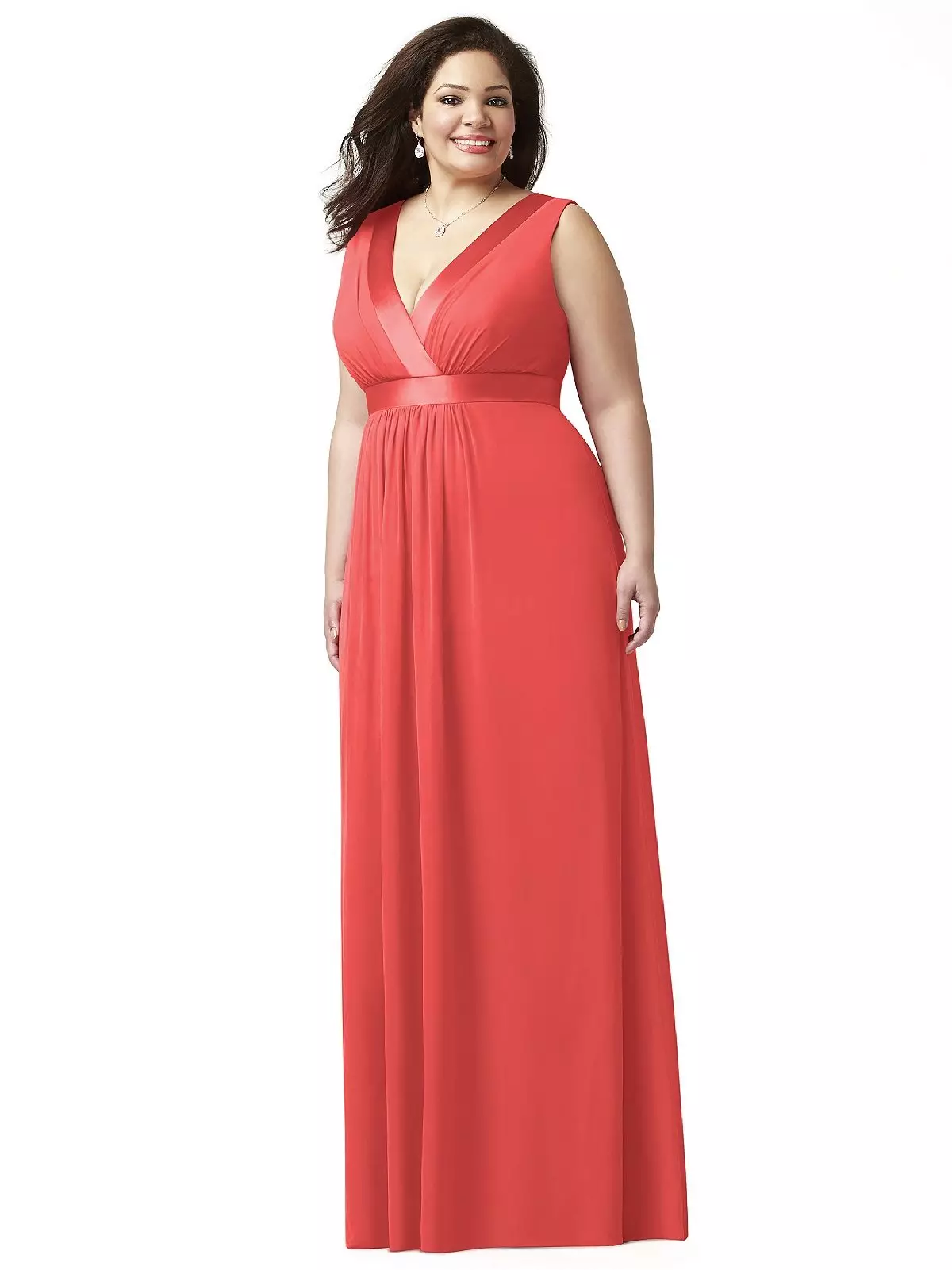 Evening dress color coral for full