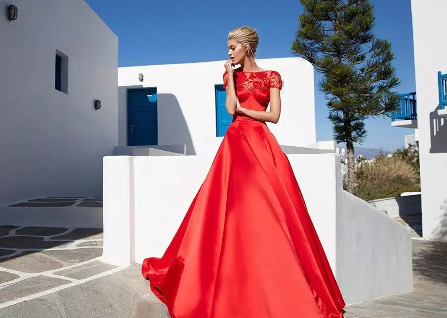 Red Silk Evening Dress