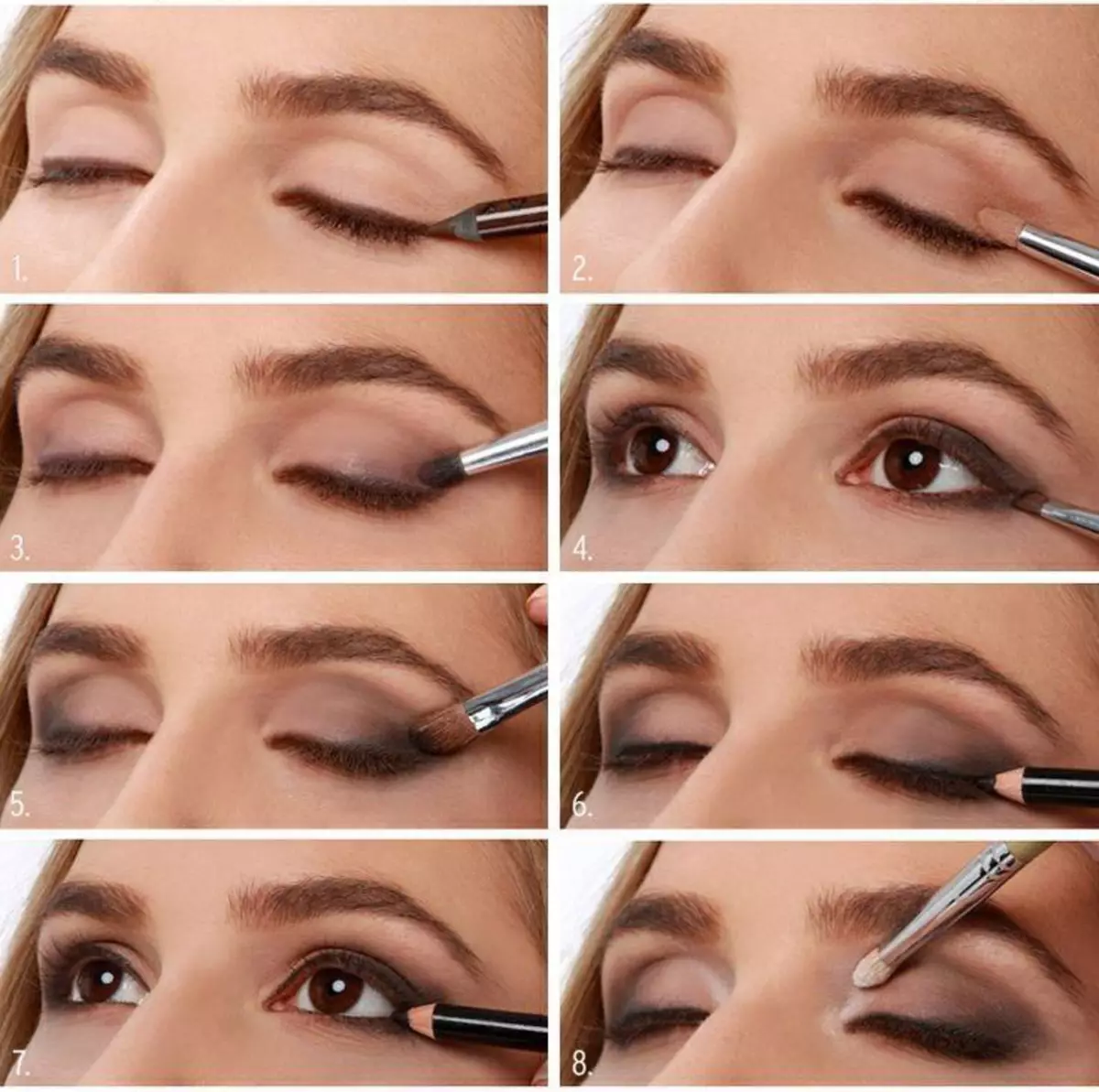 Makeup för sänkta hörn av ögonen (42 foton): Hur man lyfter med pilarna sänkt ner ögonen, hur man målar 15750_21