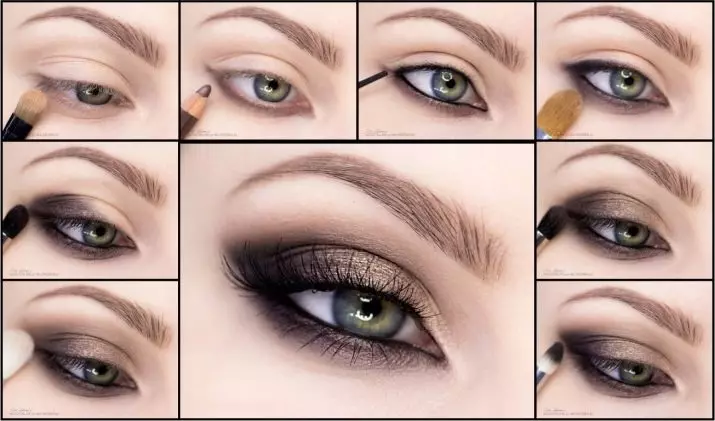 Makeup for senket hjørner av øynene (42 bilder): Hvordan løfte med pilene senket ned i øynene, hvordan å male 15750_39