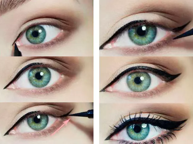 Jak zwiększyć oczy makijażem? 64 strzałki zdjęć dla wąskiej sekcji krok po kroku, aby wizualnie sprawić, że oczy są szersze 15753_30