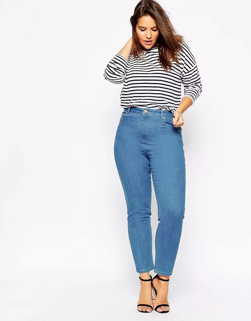Jeans «Տանձ» գործչի համար (26 լուսանկար). Ինչն է հարմար տանձի նման տիպի, լավագույն գաղափարների 2021-ի համար, ինչպես հագնել 15770_6