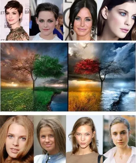 색상을 결정하는 방법 (109 사진) : 디렉토리 메소드의 얼굴, 머리카락 및 모양의 정의의 예로는 옷을 선택하십시오 15875_43