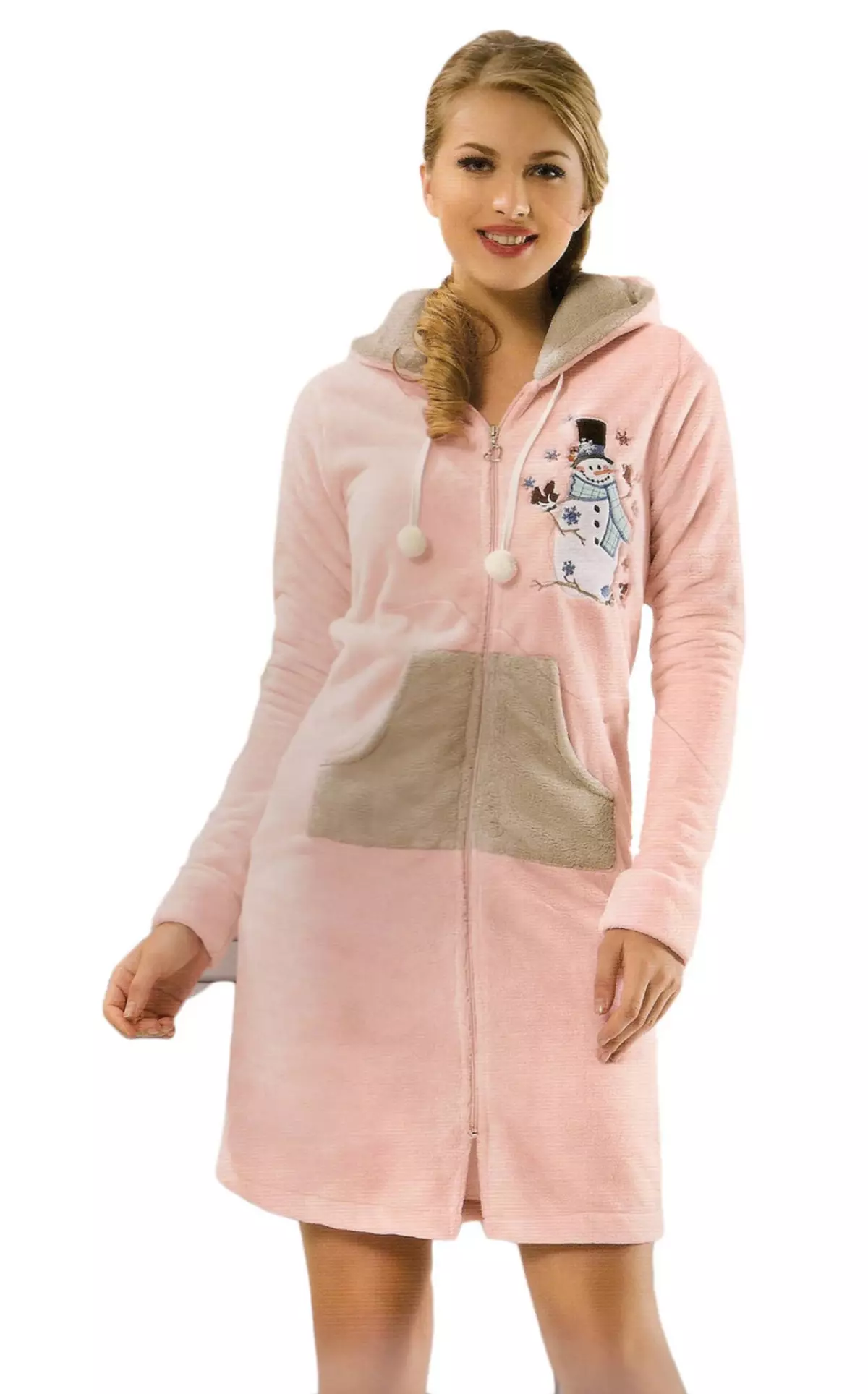 Women's terry robe with a hood (25 photos): Long bath and bathrooms on zipper and with ears 1592_13