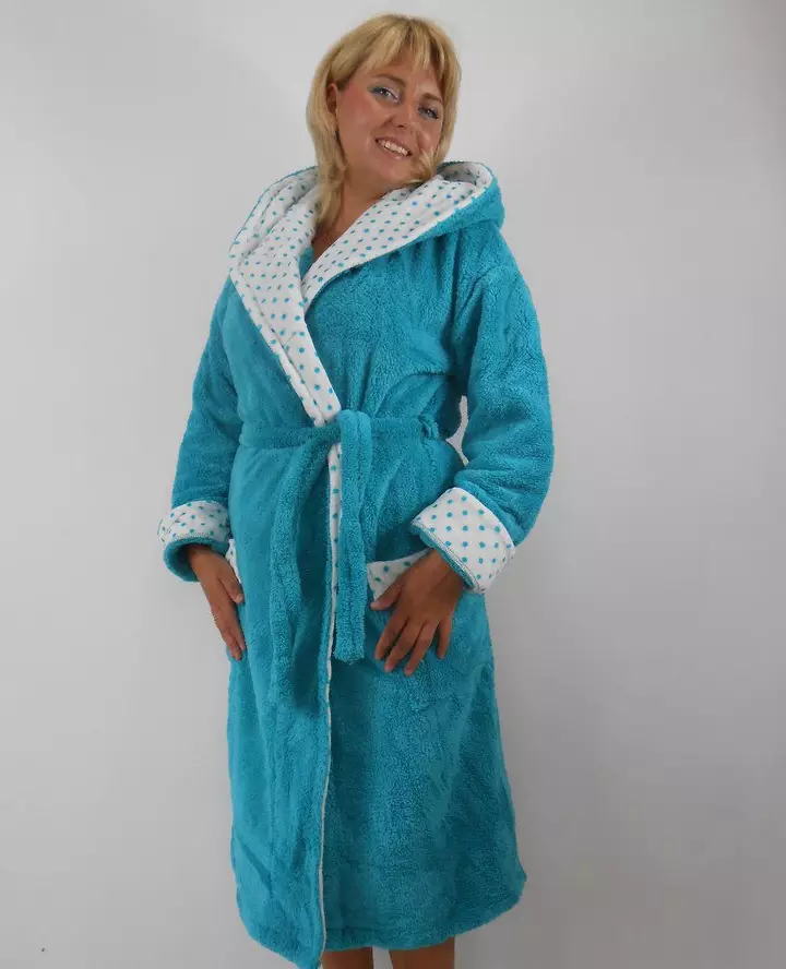 ROBE terry wanita nganggo hood (25 foto): adus lan jedhing sing dawa lan kamar mandi ing zipper lan kuping 1592_19