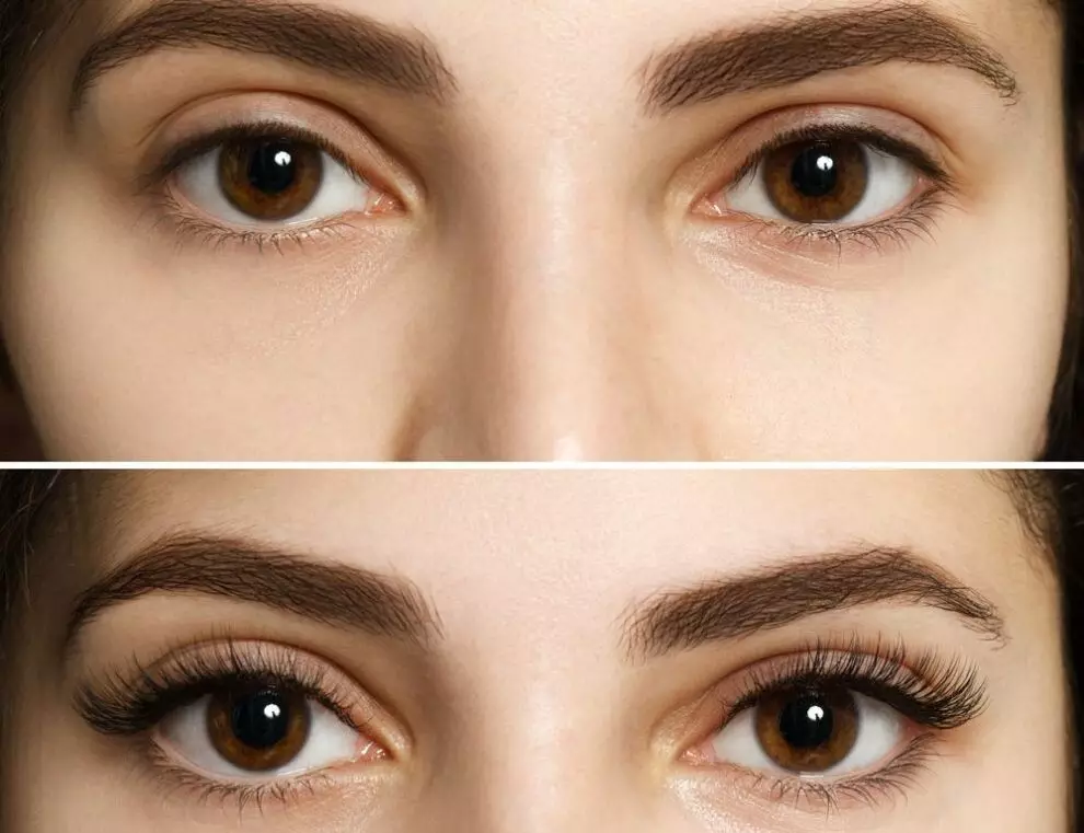 क्लासिक eyelashes (79 फोटो) का विस्तार: पहले और बाद में, लंबाई और मात्रा, आरेख और eyelashes के प्रकार प्रभाव, कितना समय बढ़ता है, समीक्षा 15932_22