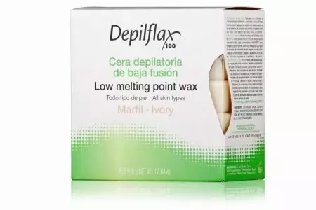 Depilflax Wax: Wax foar depilaasje yn cartridge en yn briquettes, filmwas, 