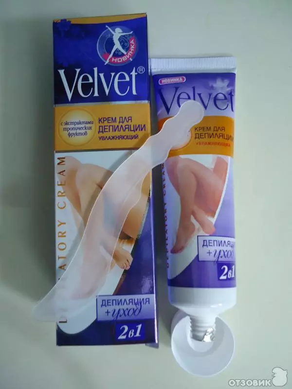 Velvet Cream For Depolation: Rêbername ji bo Bikaranînê, hûn hewce ne ku hûn çiqas bihêlin, roja qedandinê, hilberîna hilberê û nirxandinan 15988_19