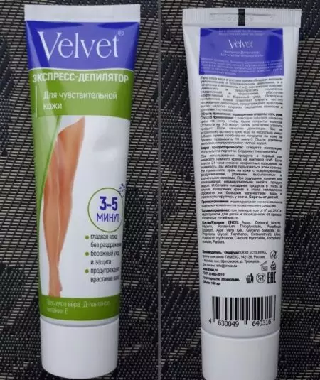 Velvet Cream For Depolation: Rêbername ji bo Bikaranînê, hûn hewce ne ku hûn çiqas bihêlin, roja qedandinê, hilberîna hilberê û nirxandinan 15988_26