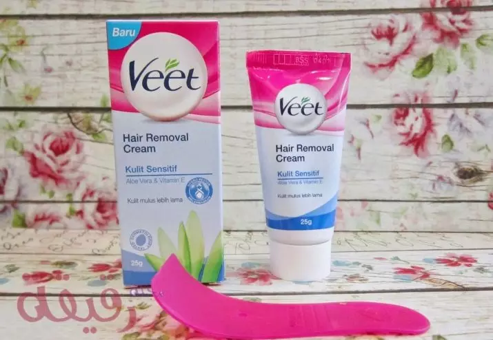 Veet Cream untuk penyusutan zon intim: Varieti krim untuk penyedutan dalam bidang bikini wanita, arahan untuk digunakan 16001_9