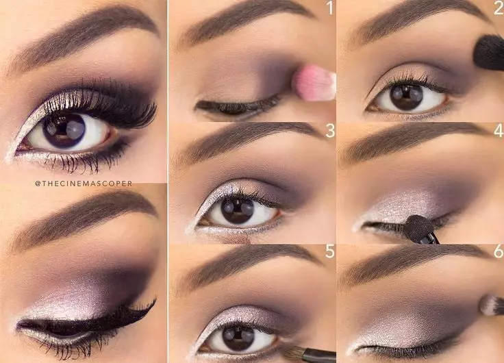Orijentalna šminka (70 fotografija): Za smeđe, zelene i plave oči. Kako korak po korak da biste napravili makeup žene? Prekrasni primjeri 16016_64