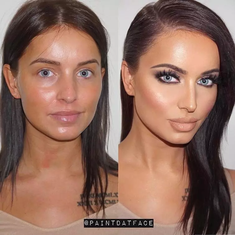 Hoe om neus met make-up te verminder? 49 Foto Hoe om 'n visueel minder lang neus stap vir stap te maak? Skema van visuele vermindering van 'n wye en ander neus 16023_15