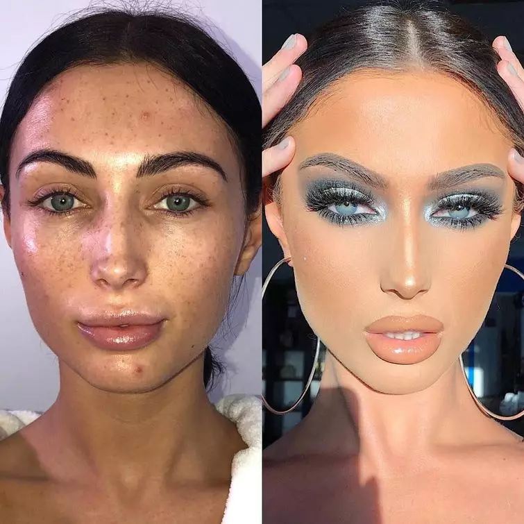 Hoe om neus met make-up te verminder? 49 Foto Hoe om 'n visueel minder lang neus stap vir stap te maak? Skema van visuele vermindering van 'n wye en ander neus 16023_2