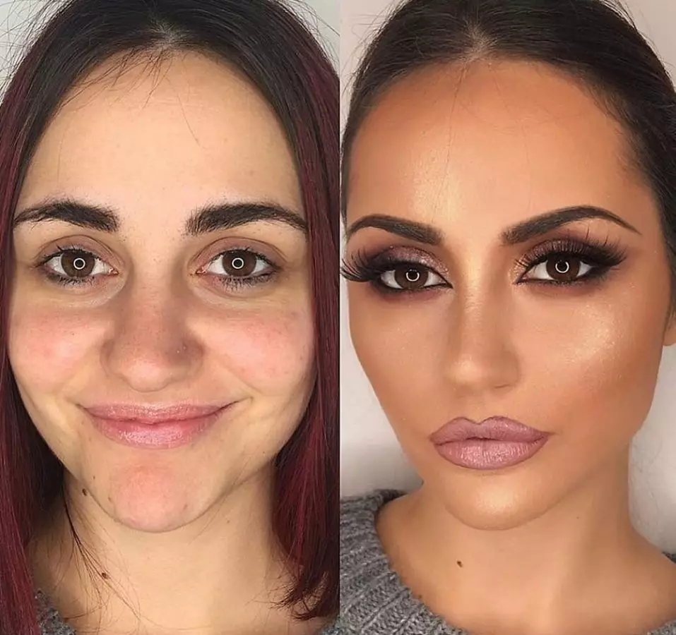 Hoe om neus met make-up te verminder? 49 Foto Hoe om 'n visueel minder lang neus stap vir stap te maak? Skema van visuele vermindering van 'n wye en ander neus 16023_3