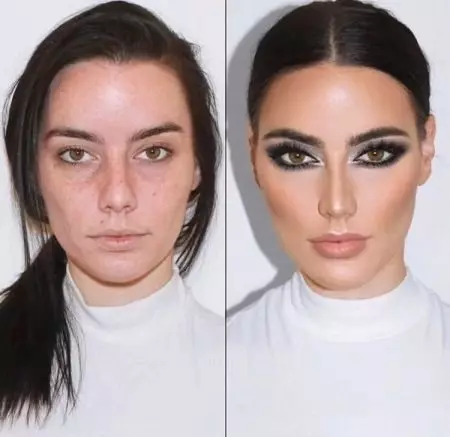 Hoe om neus met make-up te verminder? 49 Foto Hoe om 'n visueel minder lang neus stap vir stap te maak? Skema van visuele vermindering van 'n wye en ander neus 16023_46