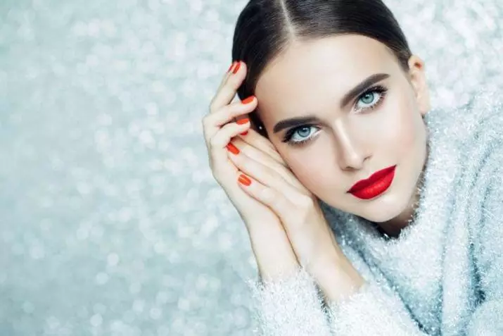 Vinter makeup: Letvægts smuk usædvanlig makeup. Sådan Step Bypass Gør en simpel makeup? Bedste ideer. 16048_38