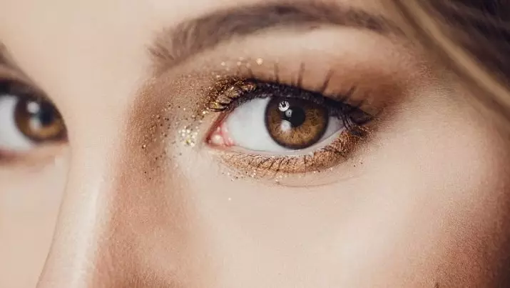 黃金化妝：用金色色調的液體陰影眼妝，綠色和其他眼睛的美麗易化妝步驟 16059_8