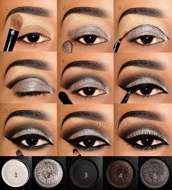 Arabisk Makeup (29 Bilder): Kvinners alternativer for Karich og Green Eye, Step-by-Steam Simple Beautiful Makeups 16100_19