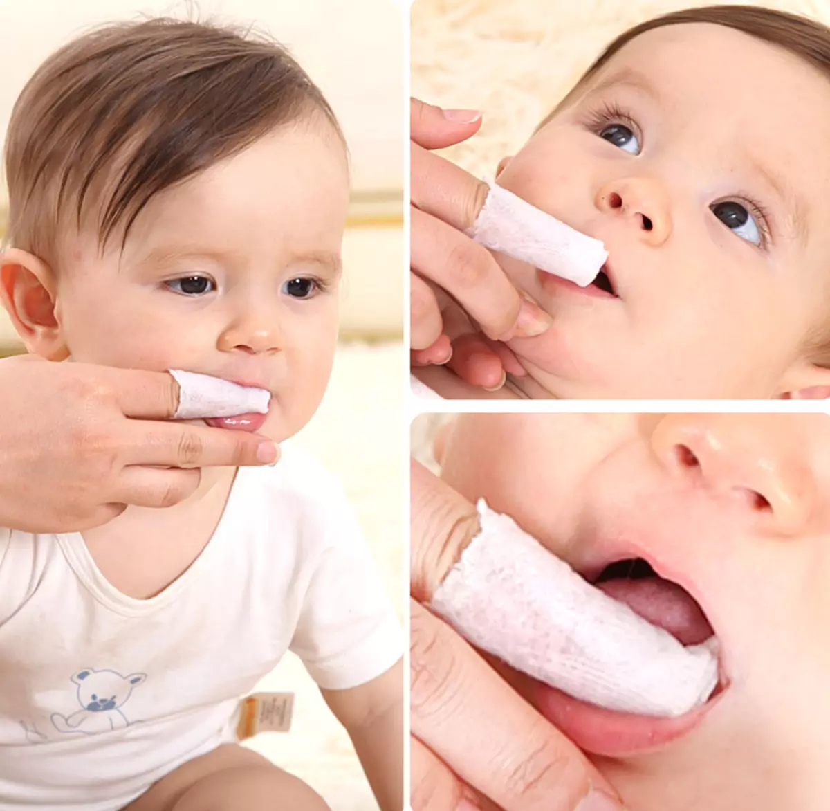 Hvordan pusser du tenner til barn? Ta vare på de første tennene i spedbarnet til året, tannrengjøringsteknikken til babyen i 2 år, reglene for den andre alderen. Hvor mye tid trenger du å pusse tennene dine? 16141_3