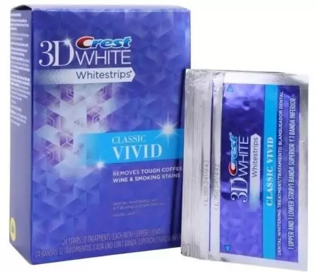 Whitening Strips Crest 3D White: Si t'i përdorni ato për zbardhjen e dhëmbëve? Udhëzimet për strips whitestrips efektet profesionale dhe të tjerët 16157_11