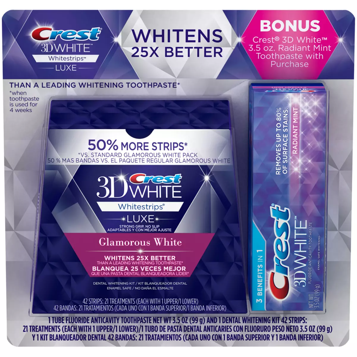 Whitening Strips Crest 3D White: Si t'i përdorni ato për zbardhjen e dhëmbëve? Udhëzimet për strips whitestrips efektet profesionale dhe të tjerët 16157_13