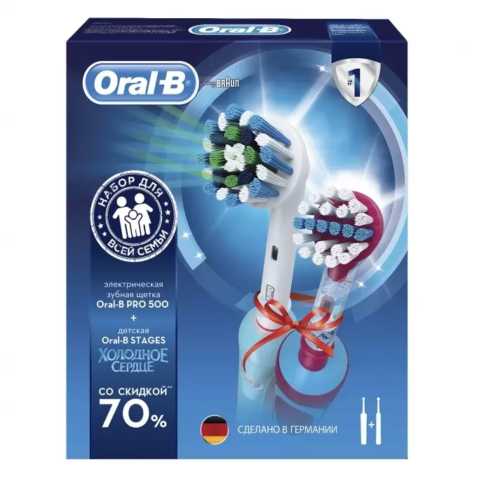 Elektraj dentbrosoj ORAL-B: Vitality kaj Pro 500, Crossaction kaj 3D White, Smart 4 kaj aliaj branĉaj elektrolatoj. Kiel elekti? Recenzoj 16159_11