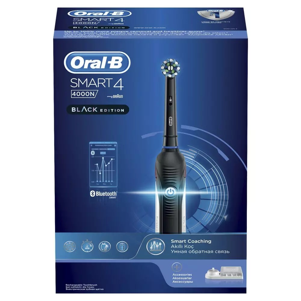 Elektraj dentbrosoj ORAL-B: Vitality kaj Pro 500, Crossaction kaj 3D White, Smart 4 kaj aliaj branĉaj elektrolatoj. Kiel elekti? Recenzoj 16159_25
