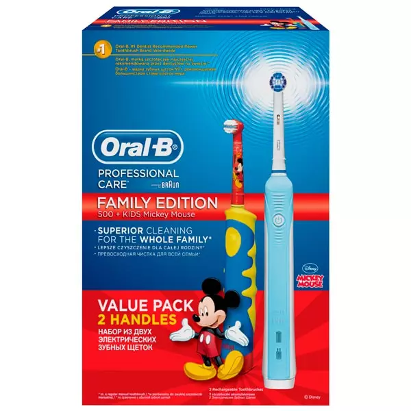 电动牙刷Oral-B：活力和Pro 500，斜面和3D白色，智能4和其他Braun Electrolate。如何选择？评论 16159_31