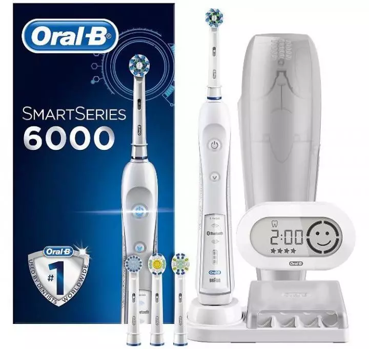 Berus gigi Elektrik Oral-B: Vitality dan Pro 500, Crossaction dan 3D Putih, Pintar 4 dan Electrolats Braun yang lain. Bagaimana untuk memilih? Ulasan 16159_39