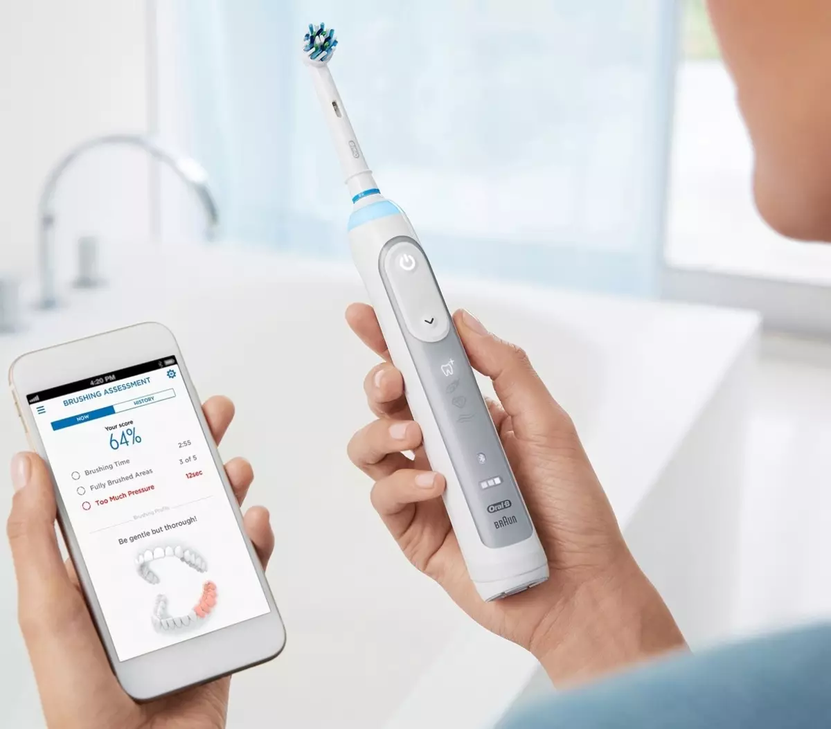 Elektroanyske tandenborstels Oral-b: Vitality en Pro 500, Crossaksje en 3D White, Smart 4 en oare braun Electrolaten. Hoe te kiezen? Resinsjes fan beoordelingen 16159_42