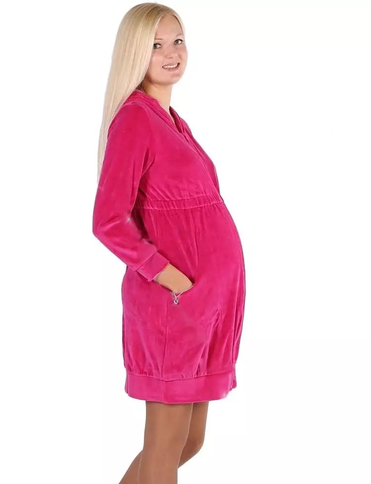 Халати для вагітних 55 фото: жіночі халати і сорочки для вагітних і годуючих, теплі, велюрові, 1615_29