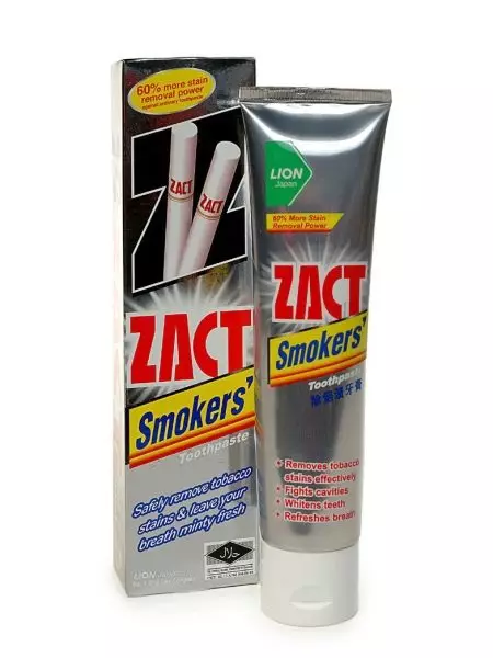 Toothpaste Lion: Zact Plus u Dentor Systema mill-Korea, għal dawk li jpejpu jpejpu Toothpaste u dentali ċari, prodotti oħra, reviżjonijiet 16173_17