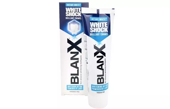 Blanx Pasta de dentes: blanqueamento de branco extra e med, tratamento de choque branco e outros produtos, comentarios 16183_14