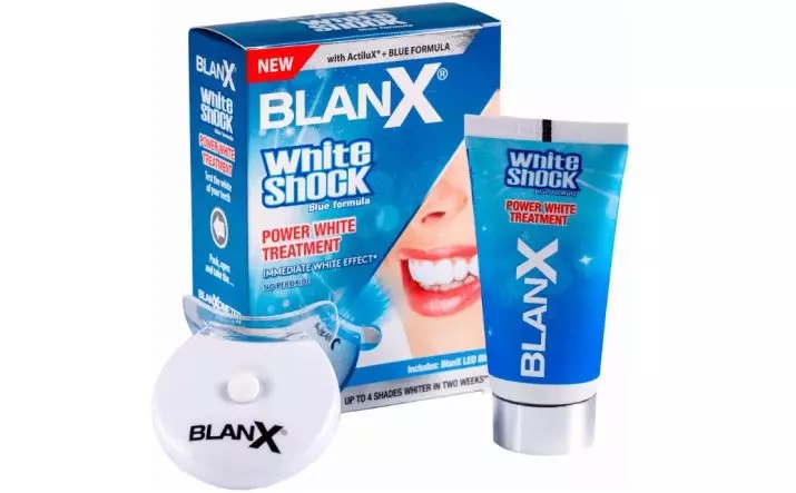 Blanx Pasta de dentes: blanqueamento de branco extra e med, tratamento de choque branco e outros produtos, comentarios 16183_15