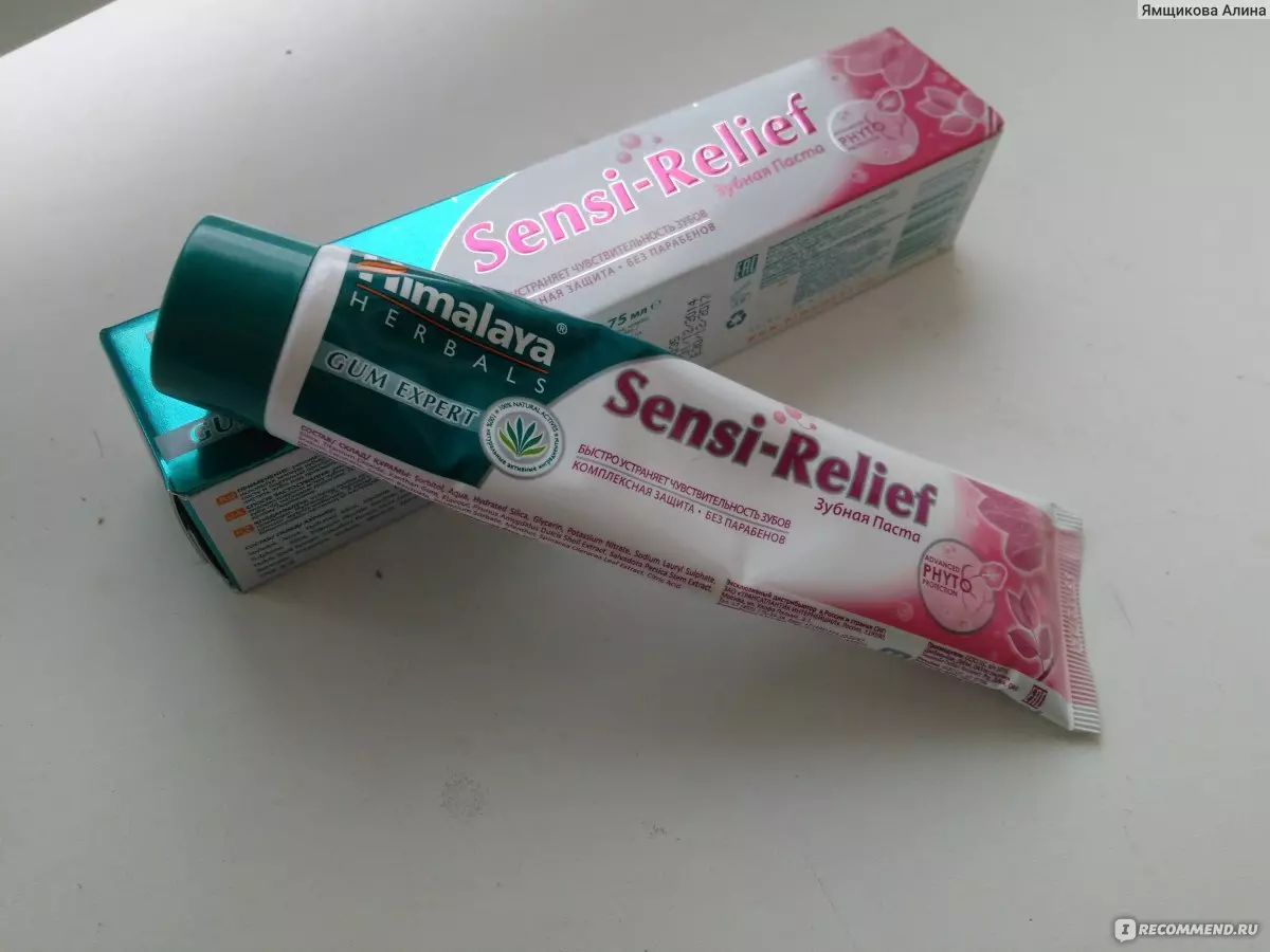 Toothpaste Hermals Himalaya: pasta pemutihan, perawatan lengkap karo perlindungan kompleks lan pastes liyane, tips pilihan 16189_3