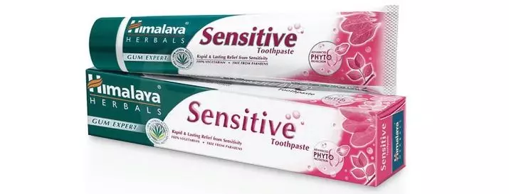 Toothpaste Hermals Himalaya: pasta pemutihan, perawatan lengkap karo perlindungan kompleks lan pastes liyane, tips pilihan 16189_7