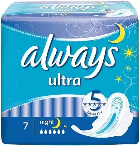 Ligus peuting sok (16 poto): anu panggedéna sareng 36 cm, gaskets 4 sareng 5 ukuran 6-7 sareng 8 tetes. Gaskét awéwé Hygienic wengi sareng séri anu sanés 16217_5