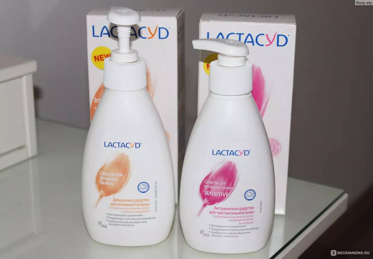 適用於親密衛生乳酸的凝膠：使用的類型和說明，用於孕婦的保濕凝膠，古典和Lactacyd Pharma的組成。評論 16236_16