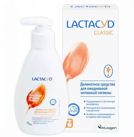 Ama-gels we-hygiene lactacyd asondelene: izinhlobo nemiyalo yokusebenzisa, ukwakheka kwe-moisturizing gel, i-classical ne-lactaccyd pharma yabesifazane abakhulelwe. Ukubuyekezwa 16236_3