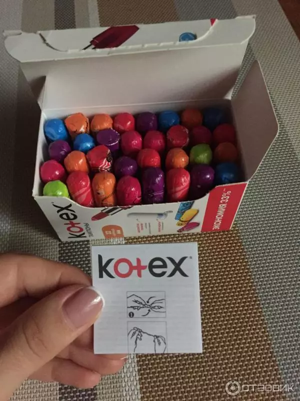 Kotex tamponi (19 fotografij): z aplikatorjem in brez, 