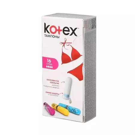 Kotex tamponai (19 nuotraukos): su aplikatoriumi ir be 